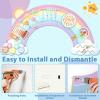 5FT Large Pastel Rainbow Wooden Activity Wall Panel for Toddler Educational Montessori Toy for Kids Interactive Sensory Toys Sensory Activity Busy Board Daycare Learning Center Toddler Room Decor view 4