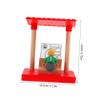 MOLUCKFU DIY Boys and Girls Model Wooden Toy Train Accessory Boy Girl Station Platform Model Pretend Train Station Platform Toy Random Style view 2