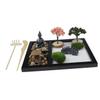 NAMOARLY Zen Garden Kit Decorative Sandbox for Home and Office Resin Art Piece Buddha Figure Miniature Meditation Decor for Desk Relaxation and Mindfulness view 1