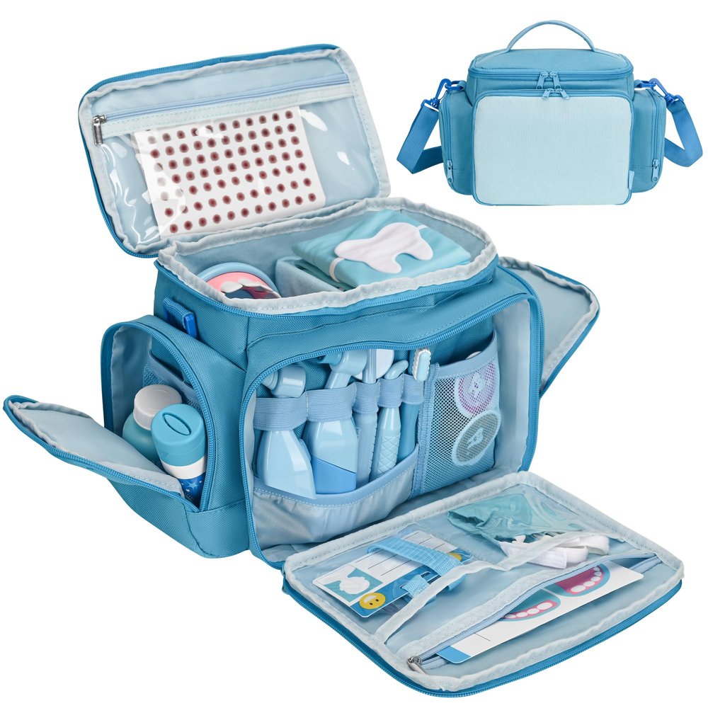 FURIMETY Dentist Kit Carrying Case for Melissa & Doug Dentist Set, Blue