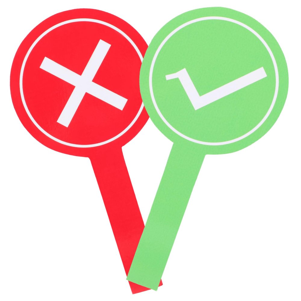 Toyvian 2 Pcs Foam Answer Paddle Set for Classroom and Events Reusable Handheld Teaching Prop for Teachers and Students Double-Sided Dry Erase Judge Paddles for Game Scoring and Voting