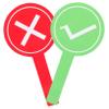 Toyvian 2 Pcs Foam Answer Paddle Set for Classroom and Events Reusable Handheld Teaching Prop for Teachers and Students Double-Sided Dry Erase Judge Paddles for Game Scoring and Voting view 1
