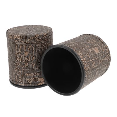 Abaodam 2Pcs Leather Dice Cups Retro Style Game Dice Holders for Parties Ktv Gatherings Design with Capacity for Entertainment Supplies