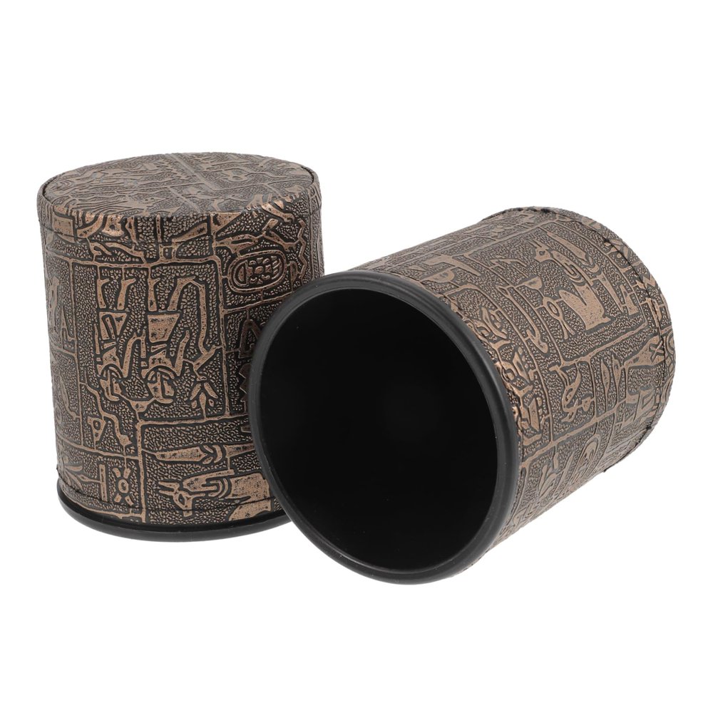 Abaodam 2Pcs Leather Dice Cups Retro Style Game Dice Holders for Parties Ktv Gatherings Design with Capacity for Entertainment Supplies