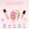 Mini Karaoke Machine for Kids,Portable Bluetooth Speaker with 2 Microphones,Music Player for Singing and Party,Ideas Birthday Toys Gifts for Girls Boys 3,4,5,6,7,8,9,10,11,12+ Years Old (Pink) view 4