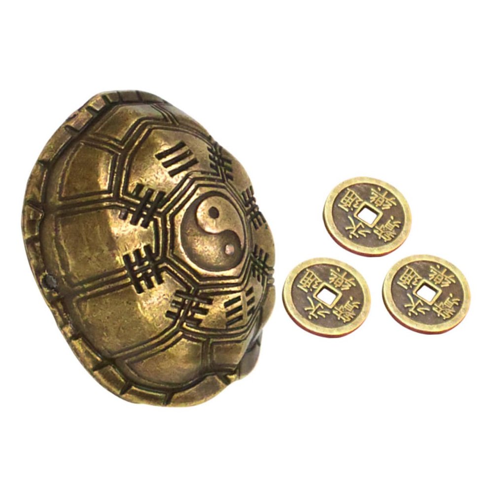 FUNOMOCYA Turtle Figurine Decor Zinc Alloy Turtle Shell Craft Handicraft Decoration for Women Divination Game