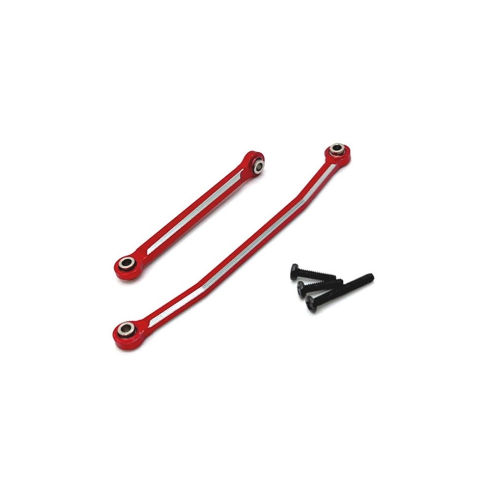 Metal Upgrade Replacement Front Axle Steering Servo Rod RC Car Parts Fit For FMS 1/24 XQ FCX24 Remote Control Car Accessorie(Red)