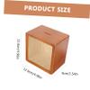 Abaodam European Style Wooden Coin Storage Box Embossed Glass Lid Decorative Money Pot for Boys and Girls and Adults for Home Decor and Saving view 2