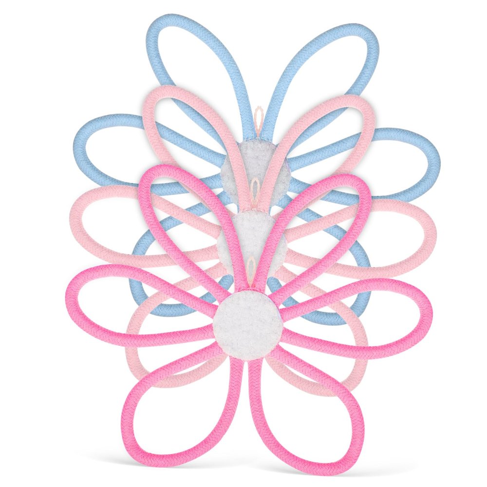ABOOFAN Woven Flower Wall Decor 3 Pcs Macrame Floral Hanging Boho Room Decoration for Girls Bedroom Soft Cotton Rope for Nursery and Home Decor