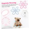 ABOOFAN Woven Flower Wall Decor 3 Pcs Macrame Floral Hanging Boho Room Decoration for Girls Bedroom Soft Cotton Rope for Nursery and Home Decor view 3