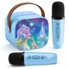 Kids Karaoke Machine for Kids Frozen Toys for Girl Gift, Mini Karaoke Machine with 2 Wireless Microphones Ages 3,4,5,6,7,8,9,10,11,12+ Year, Microphone for Kids Christmas or Birthday Toy Gift (Blue) view 1