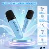 Kids Karaoke Machine for Kids Frozen Toys for Girl Gift, Mini Karaoke Machine with 2 Wireless Microphones Ages 3,4,5,6,7,8,9,10,11,12+ Year, Microphone for Kids Christmas or Birthday Toy Gift (Blue) view 3