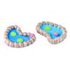 ZUNOXAZ 2Pcs Decorative Micro Landscape Ponds Vivid Sand Table Model Adornment for Aquatic Scenes Heart Shaped Lotus Leaf Footprint for Desktop Decor view 1