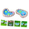 ZUNOXAZ 2Pcs Decorative Micro Landscape Ponds Vivid Sand Table Model Adornment for Aquatic Scenes Heart Shaped Lotus Leaf Footprint for Desktop Decor view 3