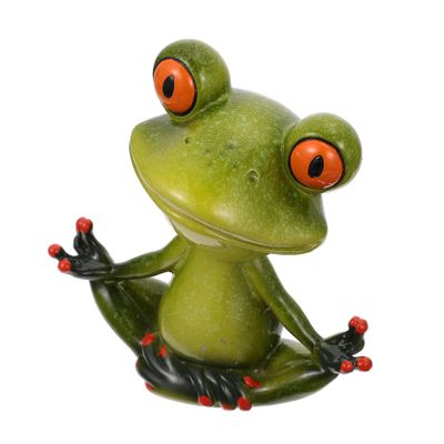 ABOOFAN Frog Model Resin Ornament  Creative Desktop Adornment for Home Decor Zen Figurine Craft Decoration for Boys and Girls Plaything and Office Decor