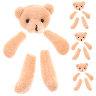 KAILIKETIY 4pcs DIY Bear Ornaments for Clothing Decor Unfinished Plush Bear Accessories for Craft Projects for Adults and Boys and Girls DIY Clothing Supplies