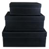 7125-BLK Rectangular Stacking Boxes with Lids Black - Set of 3 view 1