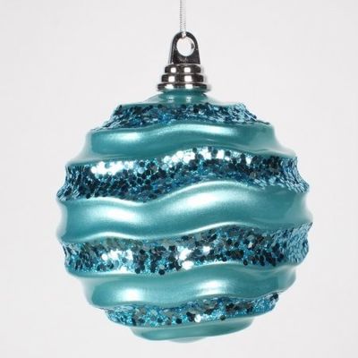 6'' Teal Candy Glitter Wave Ball