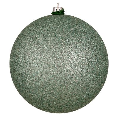 4 in. Gray Mint Glitter Ball Drilled - Bag of 6