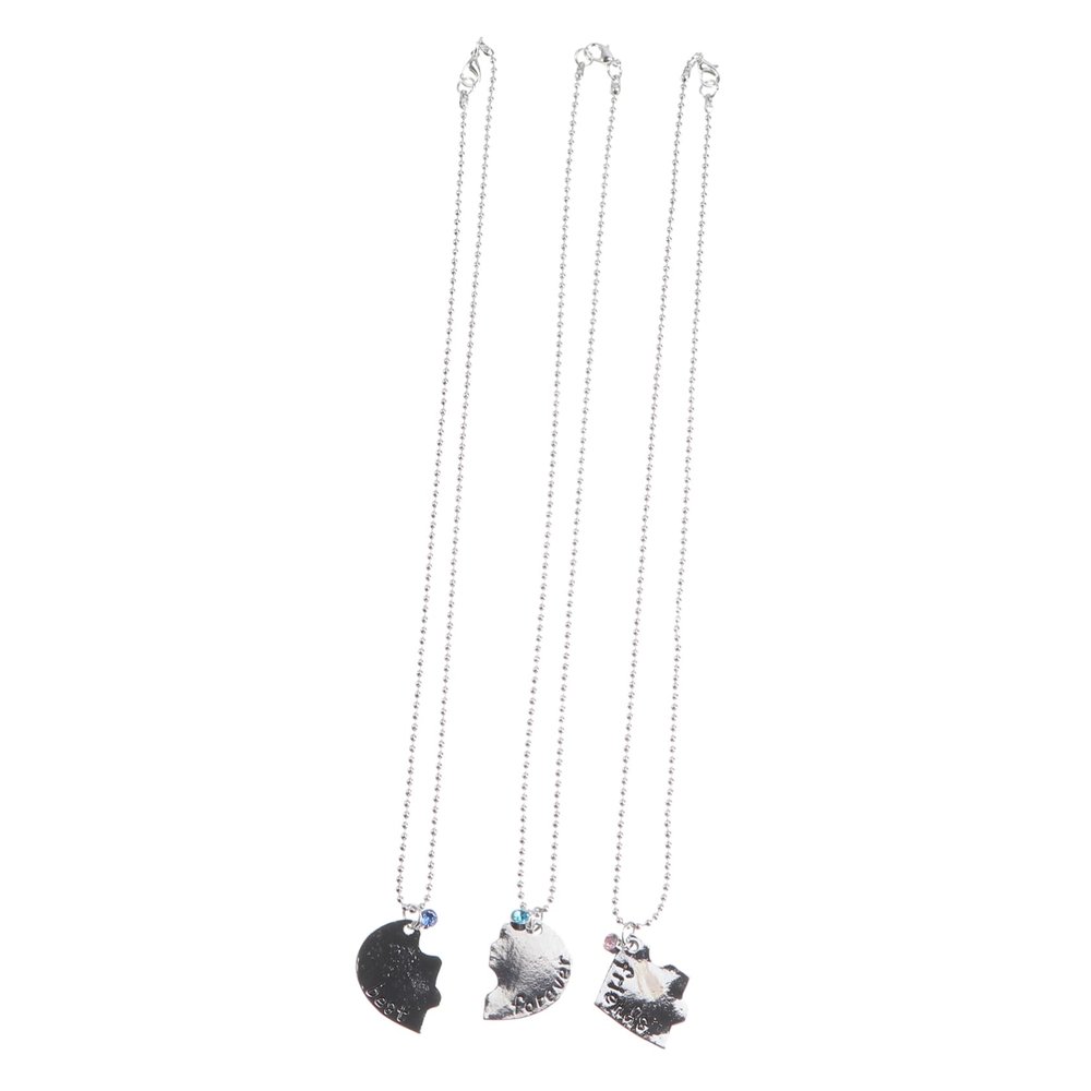WRITWAA 3 Piece Creative Jigsaw Heart Necklace Alloy Pendant for Friends