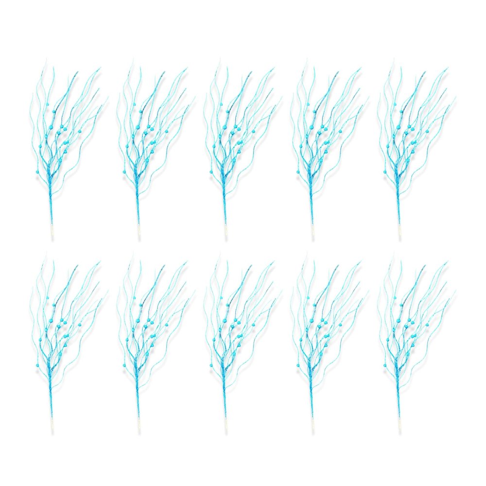 10pcs Frosted Flower Picks Decorative Stems Glittering Christmas Picks For Tree Ornament And Indoor Displays Picks