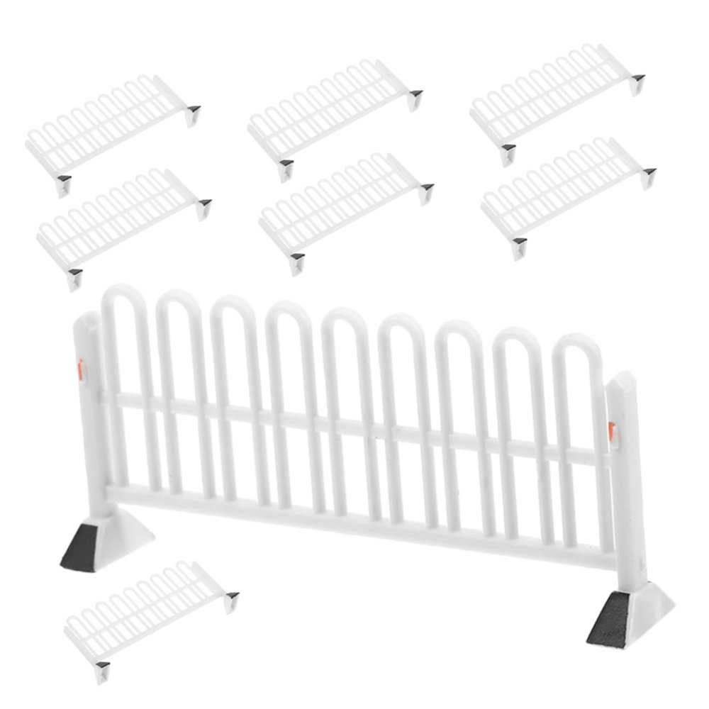 FELTECHELECTR 8PCS Miniature Traffic Roadblocks Set for Boys and Girls Realistic Role Play Traffic Signs and Fence Models for Creative Projects
