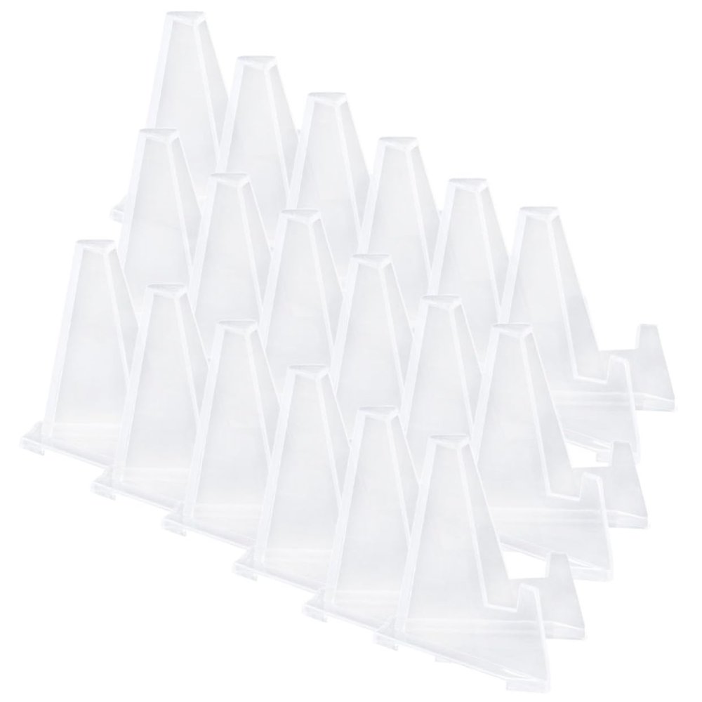 ABOOFAN 25Pcs Transparent Display Stand Easel Rack for Collectible Medals Holders Stable Structure for Display