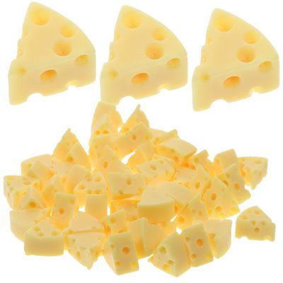 Gogogmee 50Pcs Realistic Fake Cheese Model Lifelike Resin Food Simulation for Miniature Kitchen Decorations for DIY Crafts and Unique Ideas