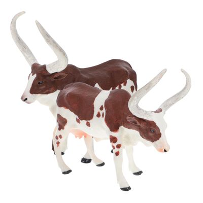 balacoo 2pcs Durable Solid Bull and Cow Models for Learning Lawn Decor for Educational Activities and Home Decorations