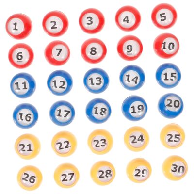 Gogogmee 30pcs Colorful Bingo Balls Replacement for Bingo Games Fun Party Activity Props Numbered Raffle Balls for Game Night and Home Parties