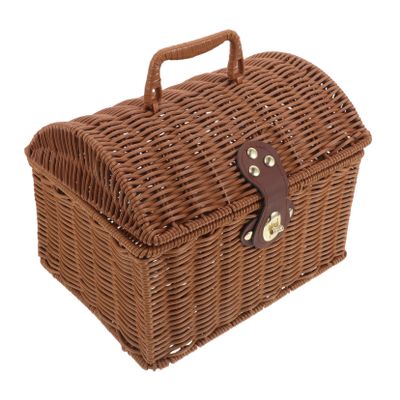 Abaodam Traditional Rattan Mahjong Case Lightweight Portable Soft Lining for Tile Protection