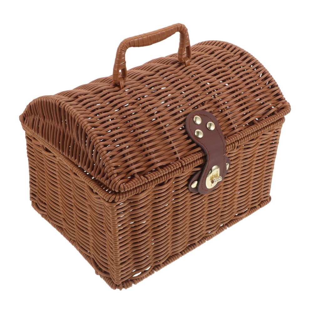 Abaodam Traditional Rattan Mahjong Case Lightweight Portable Soft Lining for Tile Protection