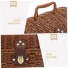 Abaodam Traditional Rattan Mahjong Case Lightweight Portable Soft Lining for Tile Protection view 3