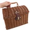 Abaodam Traditional Rattan Mahjong Case Lightweight Portable Soft Lining for Tile Protection view 4