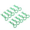 Dioche RC Car Shell Clips Gold for 1/5 1/6 /8 /10 - 10Pcs R Shape Metal Body Clips Pins Secure RC Shell with Easy Installation and Stable Color (Green) view 2