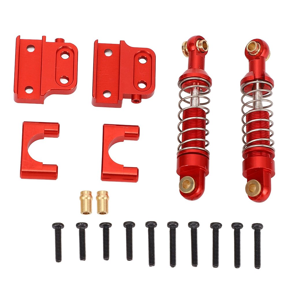 Alomejor Upgrade Your RC Car Rear RC Shock Damper, Lightweight Aluminum Alloy for MN82 LC79 MN78 1/12 (Red)