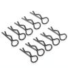 Dioche RC Car Shell Clips Gold for 1/5 1/6 /8 /10 - 10Pcs R Shape Metal Body Clips Pins Secure RC Shell with Easy Installation and Stable Color (Black) view 2