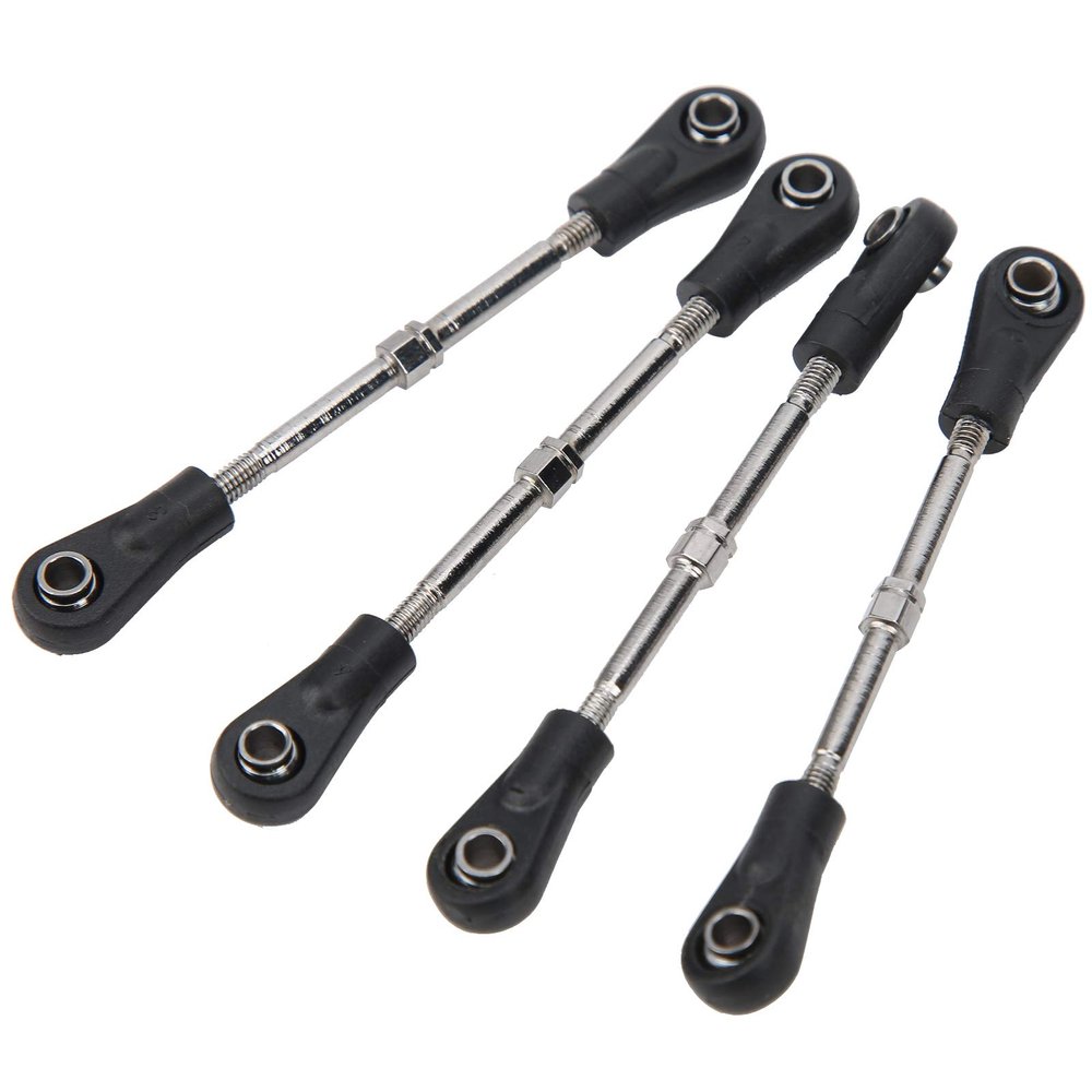 Dioche Adjustable RC Steering Tie Rod Set for 1/10 Offroad Car - Durable Metal Rear Upper Linkage Rod, Easy M3 Hex Screw Installation