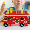 predolo Wooden Tool Collection for Kids Including Screwdriver and Construction Features, Fire Truck view 4