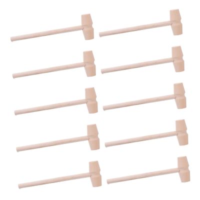 BEBEMOKO 10Pcs Mini Wooden Hammers Ergonomic Lightweight DIY Tools for Parent Interactive for Home Decoration and Creative Play
