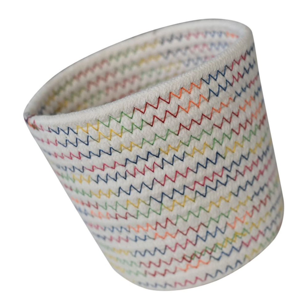 AKOOSY Cotton Rope Woven Storage Basket Picnic Basket for Organizing Desktop Makeup Brush