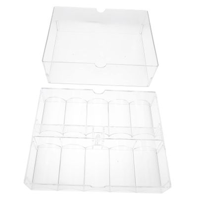 FUNNETOYU Transparent Poker Chips Organizer Case Acrylic Chip Storage Box for Chips Clear Poker Chip Holder Tidy Desktop Storage for and Coin Collecting