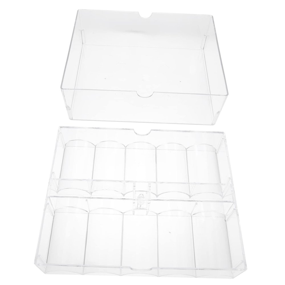 FUNNETOYU Transparent Poker Chips Organizer Case Acrylic Chip Storage Box for Chips Clear Poker Chip Holder Tidy Desktop Storage for and Coin Collecting