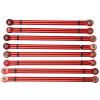 Dioche Upgrade Metal Pull Rod Kit for Axial SCX10 1/10 Simulation Crawler Car, 8PCS Aluminum Alloy Link Rod Parts, Red Color, Easy Install, Lightweight Design (Red) view 1