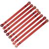 Dioche Upgrade Metal Pull Rod Kit for Axial SCX10 1/10 Simulation Crawler Car, 8PCS Aluminum Alloy Link Rod Parts, Red Color, Easy Install, Lightweight Design (Red) view 4