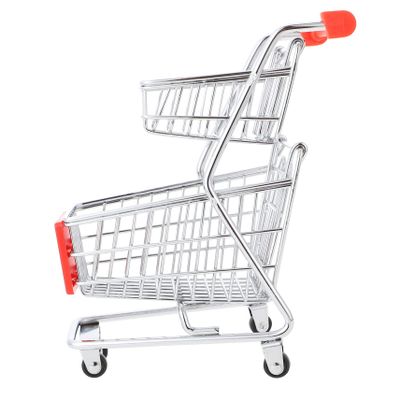 BESPORTBLE 1Pc Mini Shopping Cart Double Simulation Trolley for Storage Basket for Makeup More Creative for Boys