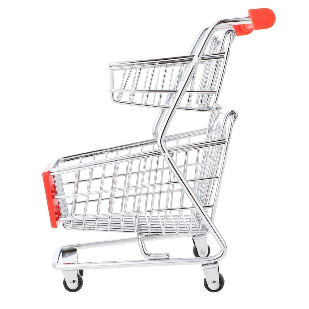 BESPORTBLE 1Pc Mini Shopping Cart Double Simulation Trolley for Storage Basket for Makeup More Creative for Boys