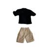 1/12 Action Figure Colthes,T-Shirt Shorts Suits for 6" Action Figures,Miniature 1:12 Scale Clothing suit1:12 (Black T and Khaki Shorts) view 3