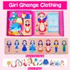 Flamax 8 Outfits Magnetic Dress Up Dolls for Girls, Magnet Dress-Up Doll Pretend Play Set Includes 42 Pieces, Magnetic Dress Up Dolls for Girls, Dress-Up Doll view 2
