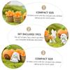 BCOATH 7pcs Cute Rabbit Carrot Adornment Resin Craft Mini Scene Rabbit Model for Home Decoration view 3